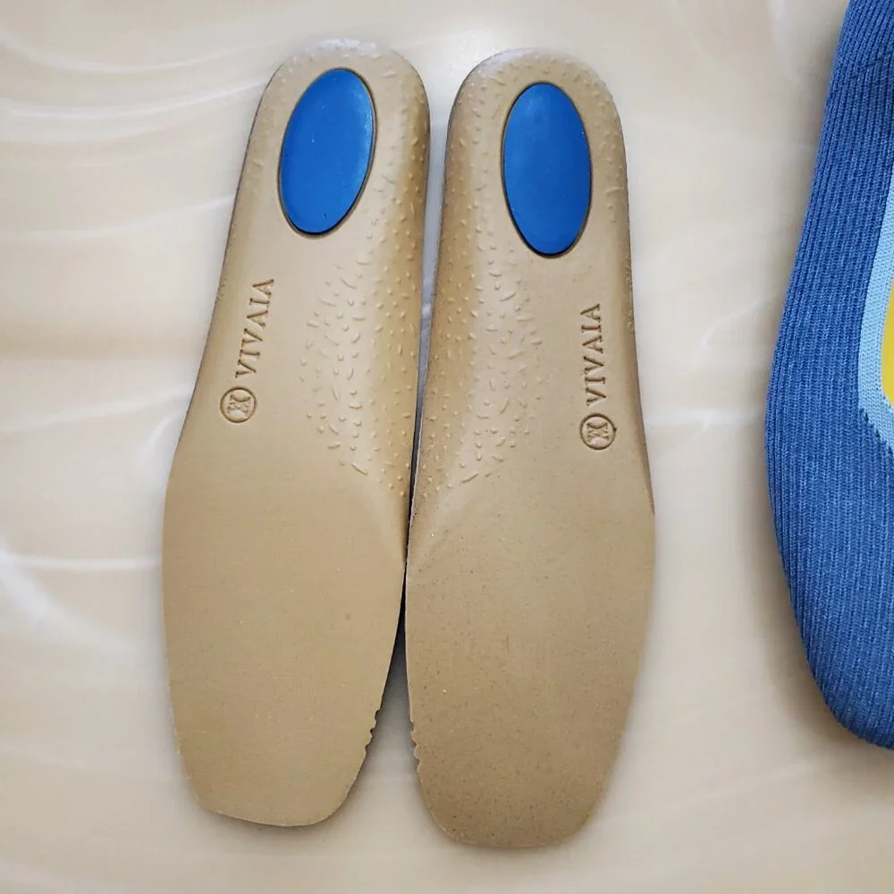 Vivaia Square-Toe V-Cut Margot Slip On Ballet Flats in Denim Blue Size 42/10.5